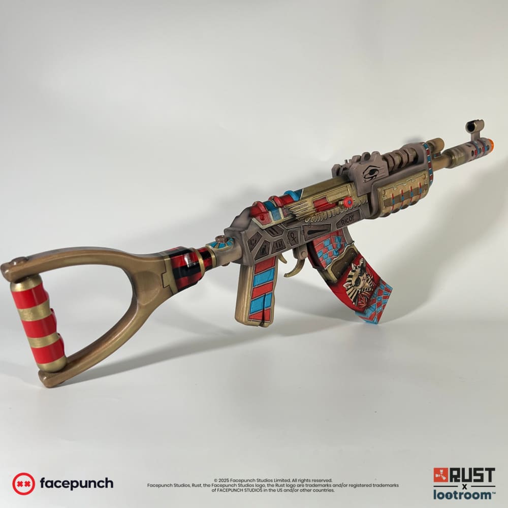 rust assault rifle ak ricoy skin prop lifesize for cosplay and room decoration