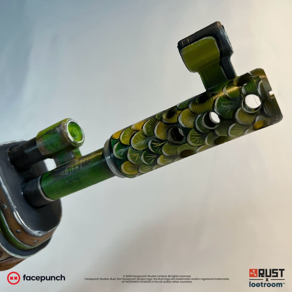 rust lifesize assault rifle ar ak fish skin prop cosplay gaming room decoration
