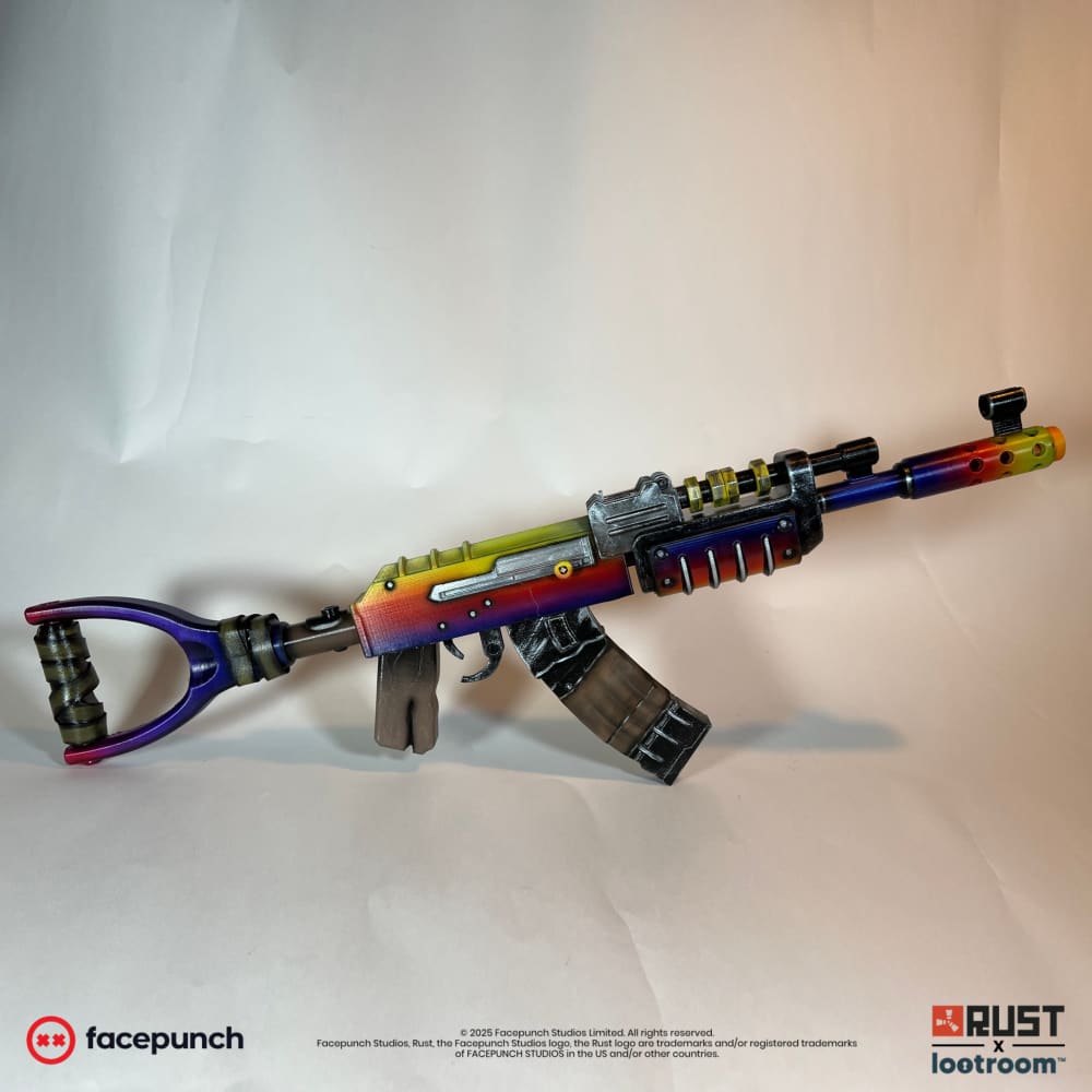 rust lifesize assault rifle ar ak tempered skin prop cosplay gaming room decoration