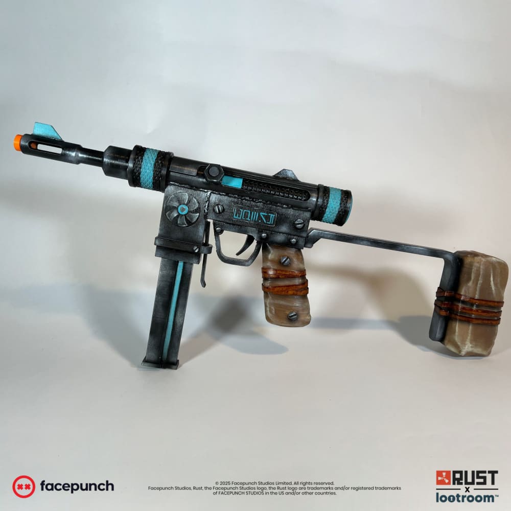 rust lifesize semi machine gun smg alien relic skin prop cosplay gaming room decoration