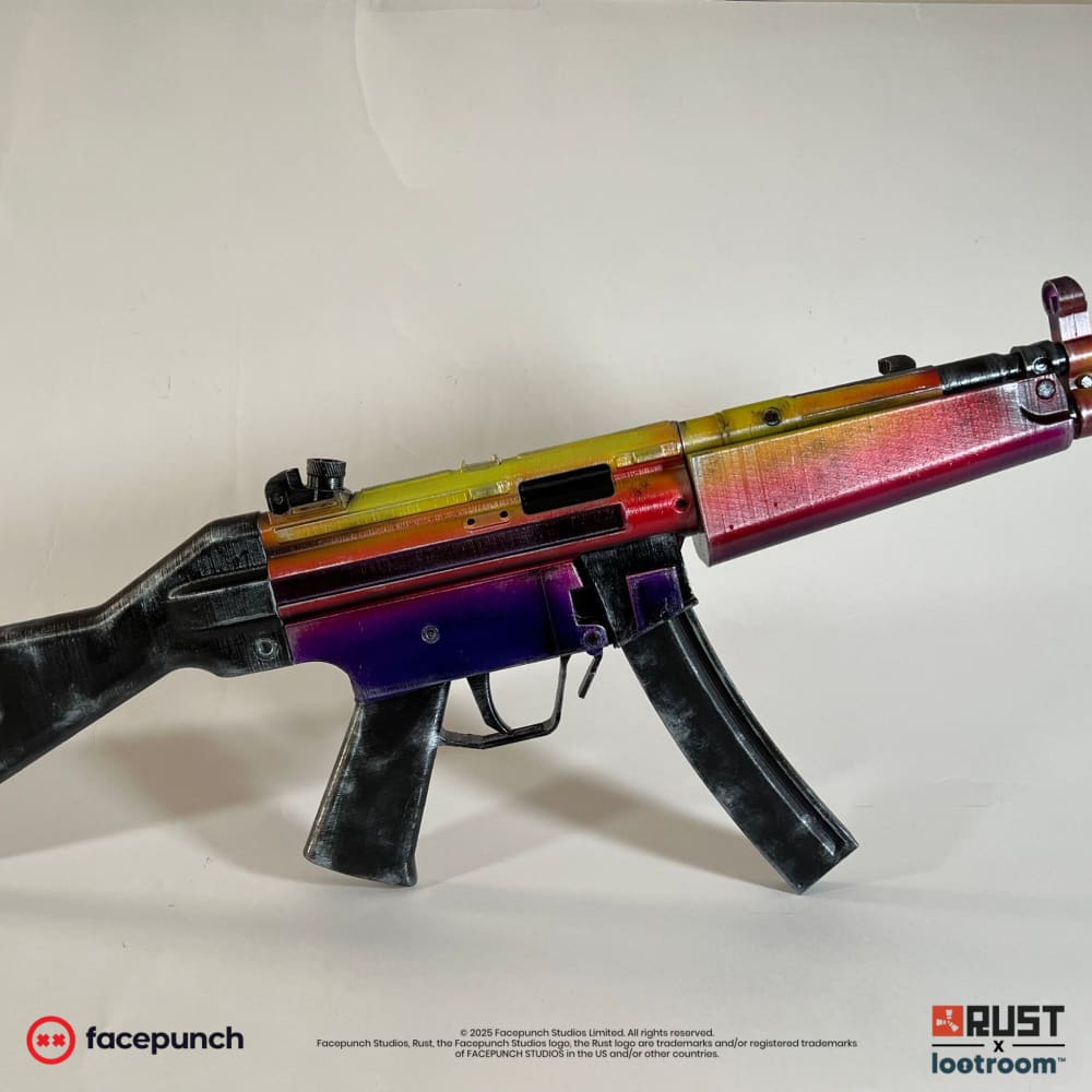 rust lifesize mp5 tempered skin prop cosplay gaming room decoration