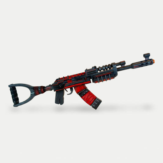 Rust Alien Red AK skin, a hand-painted 1:1 lifesize AK-47 prop, one of the Rust AK skins in this guide.