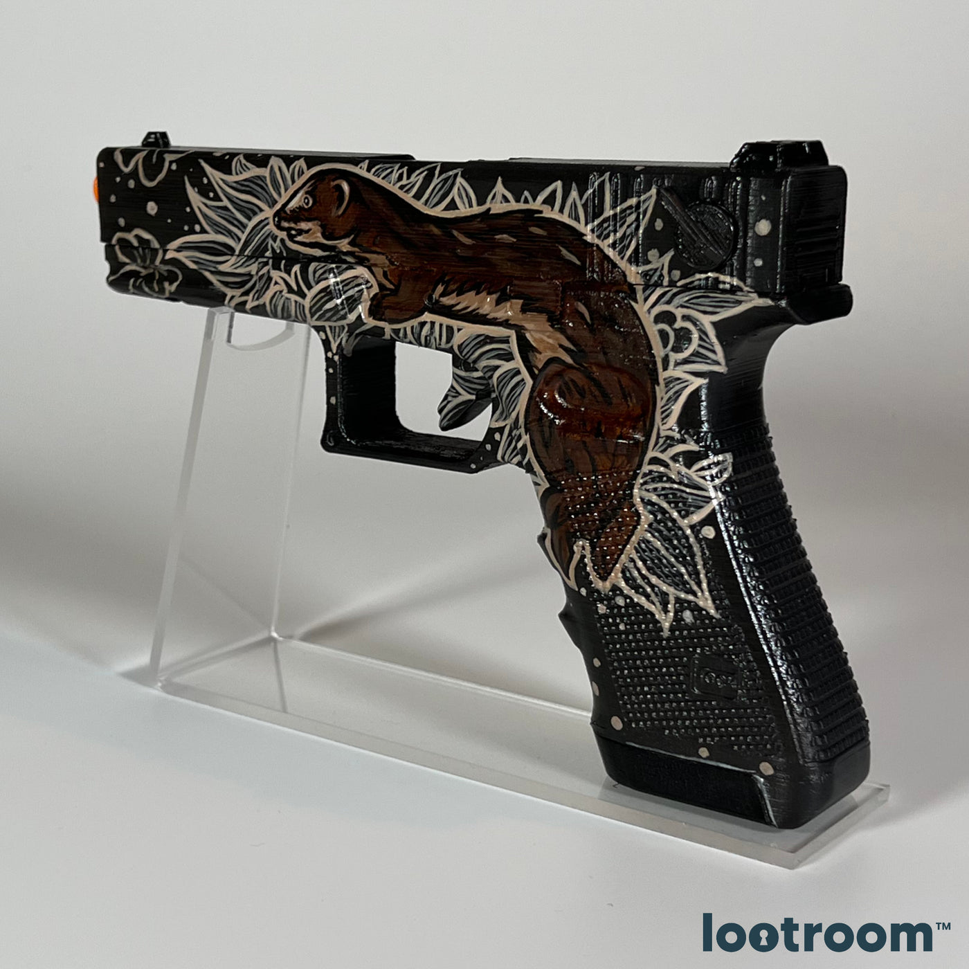 CS2 Glock-18 Weasel prop from the opposite side, the weasel stretched out across slide and frame