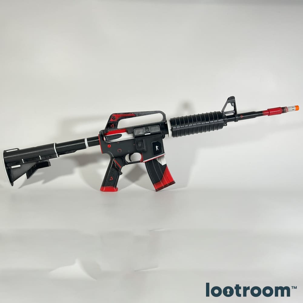 CS2 M4A1-S Cyrex prop from the opposite side, full 104cm of hand-airbrushed PLA