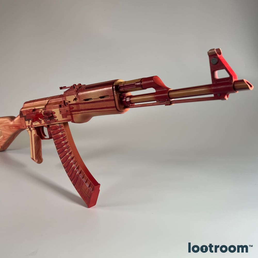 CS2 AK-47 X-Ray prop, front angle along the barrel and gas tube