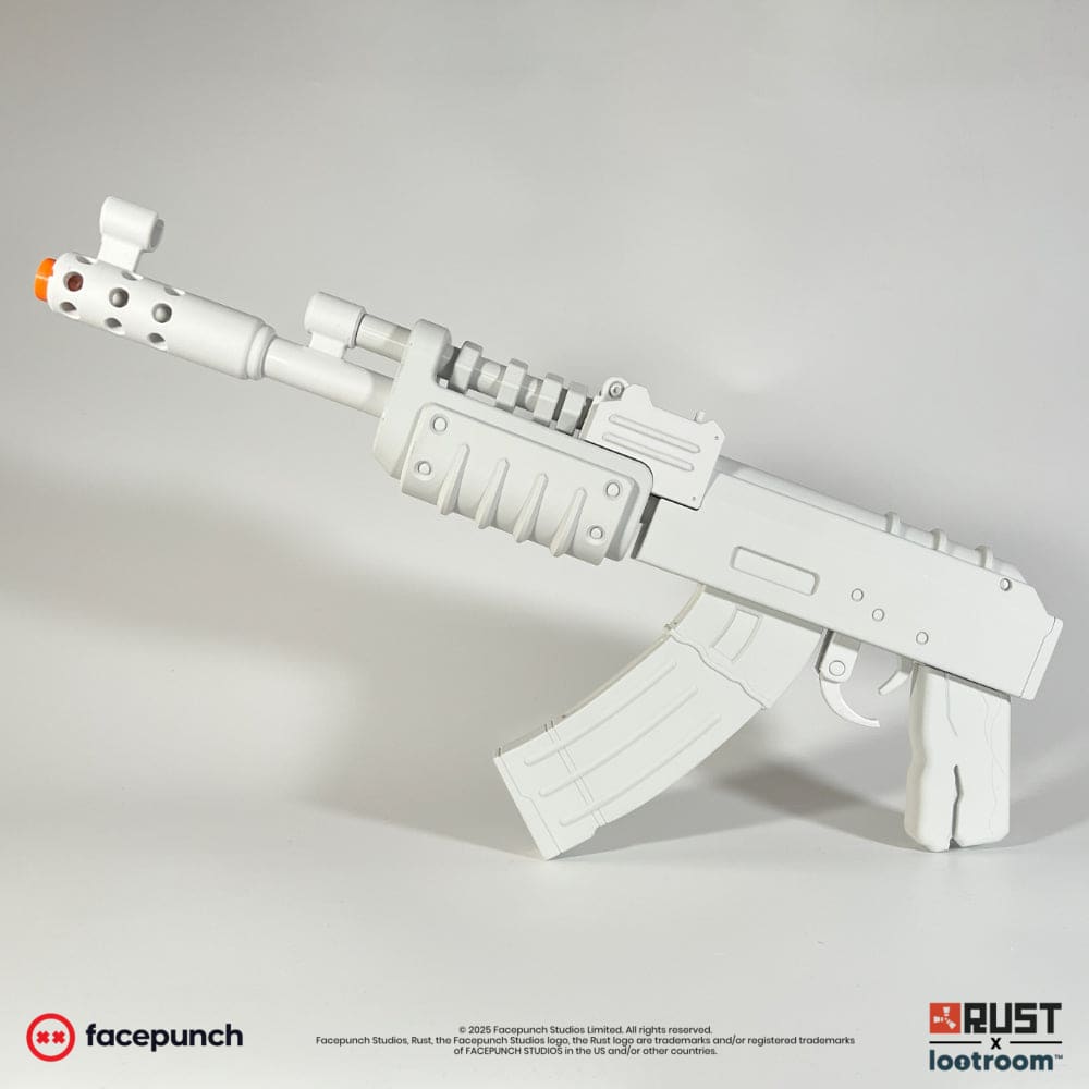 Rust DIY AK prop from the other side, bare PLA ready for painting