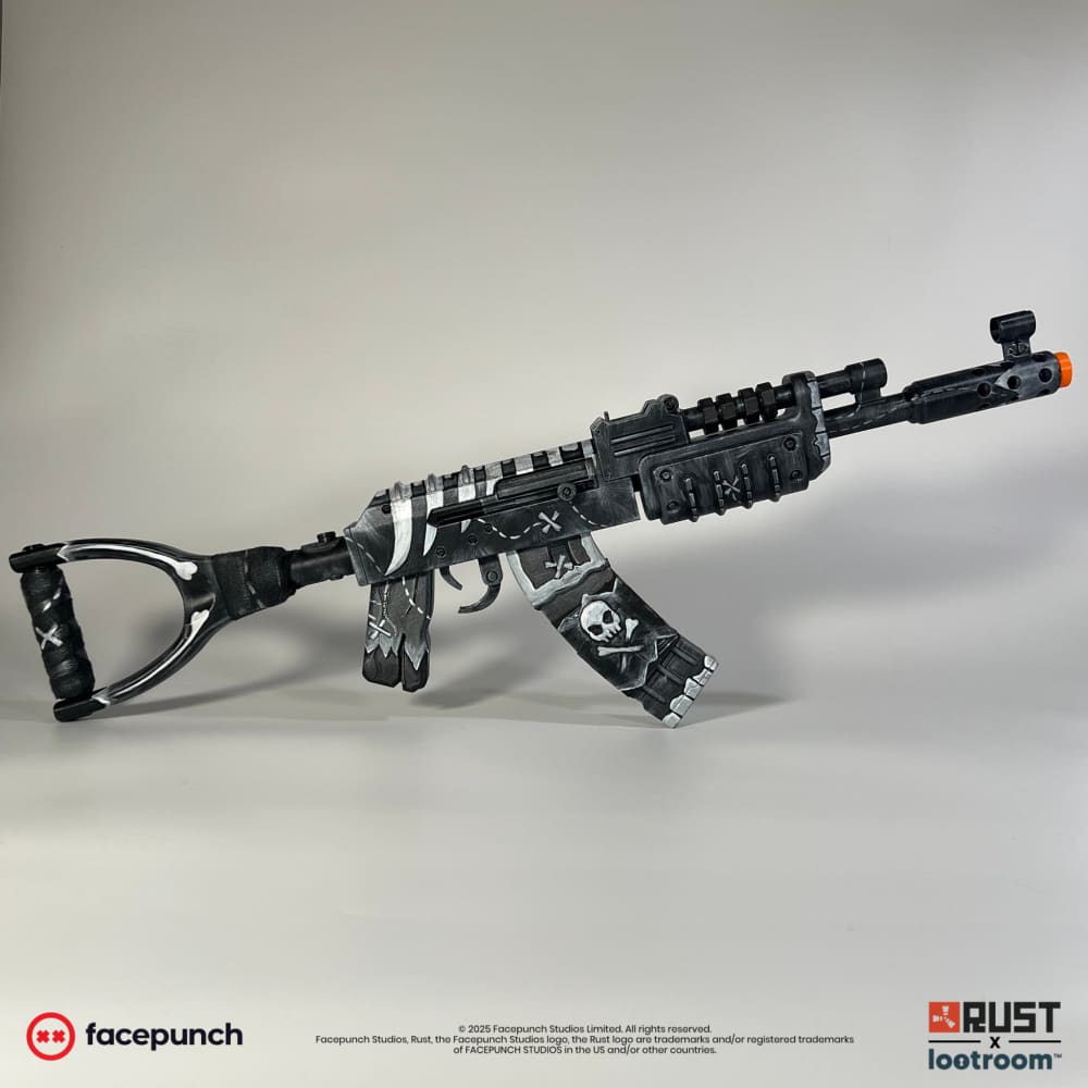 rust ak pirate skin assault rifle prop replica handpainted lifesize irl gamer gift