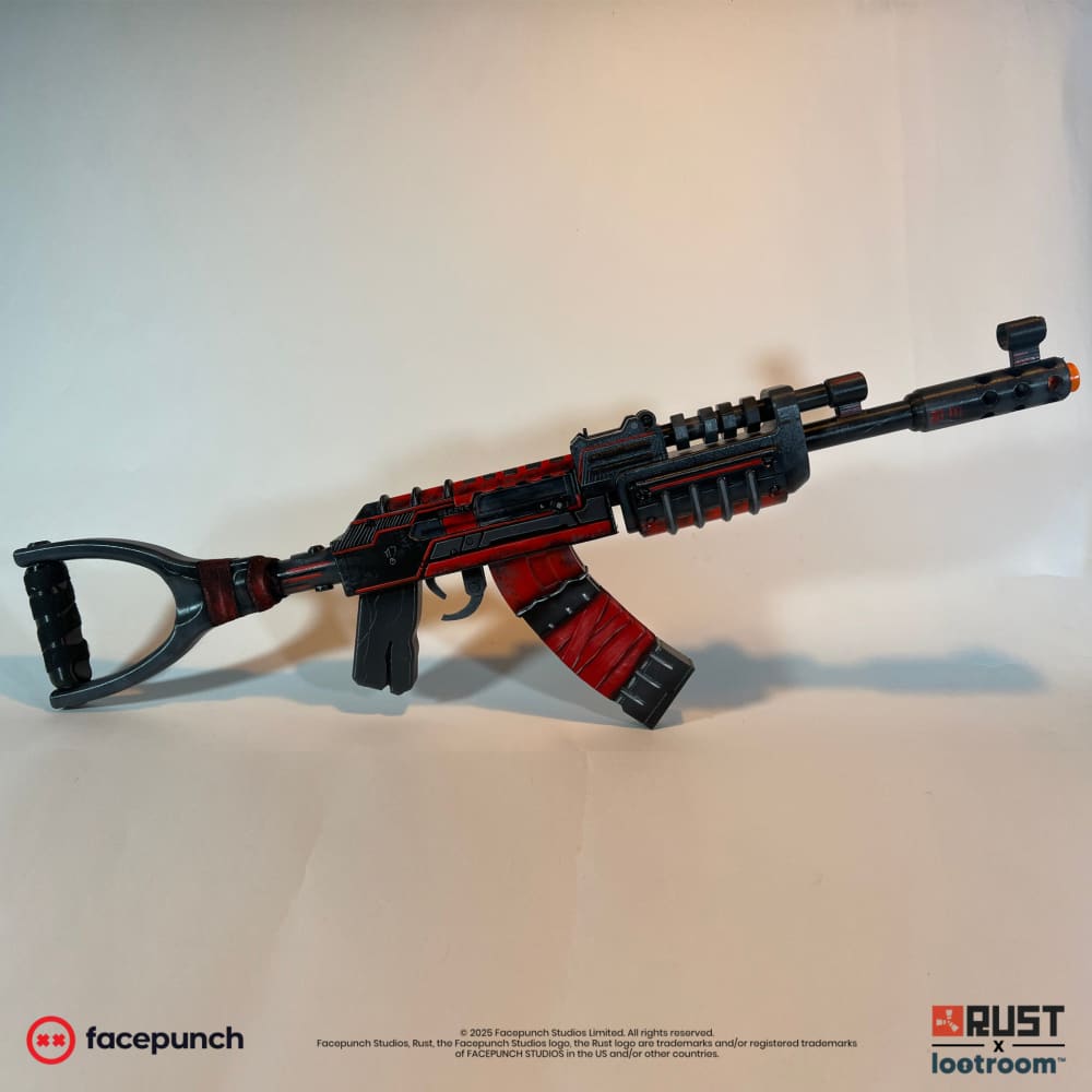 rust lifesize assault rifle ar ak alien red skin prop cosplay