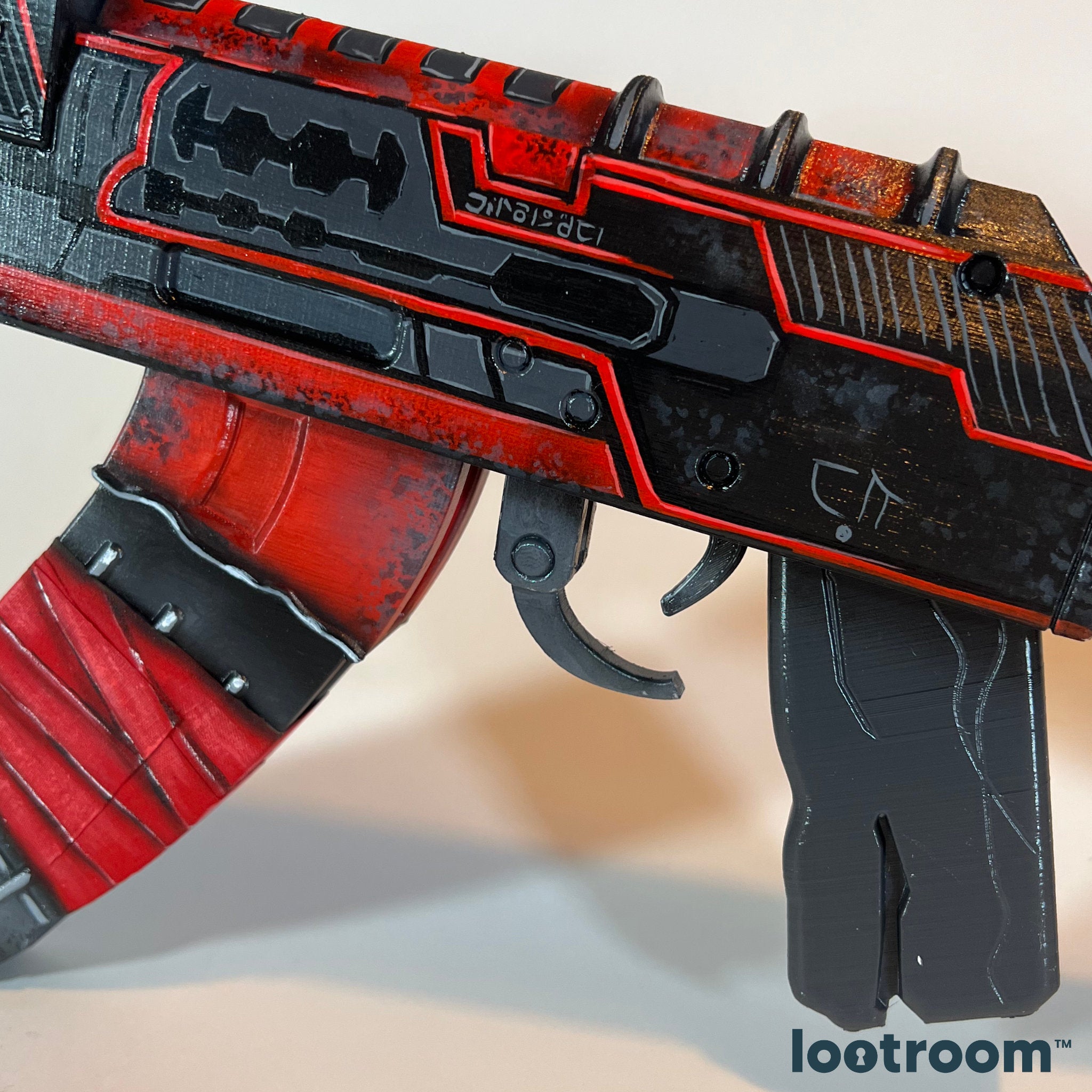 rust lifesize assault rifle ar ak alien red skin prop cosplay