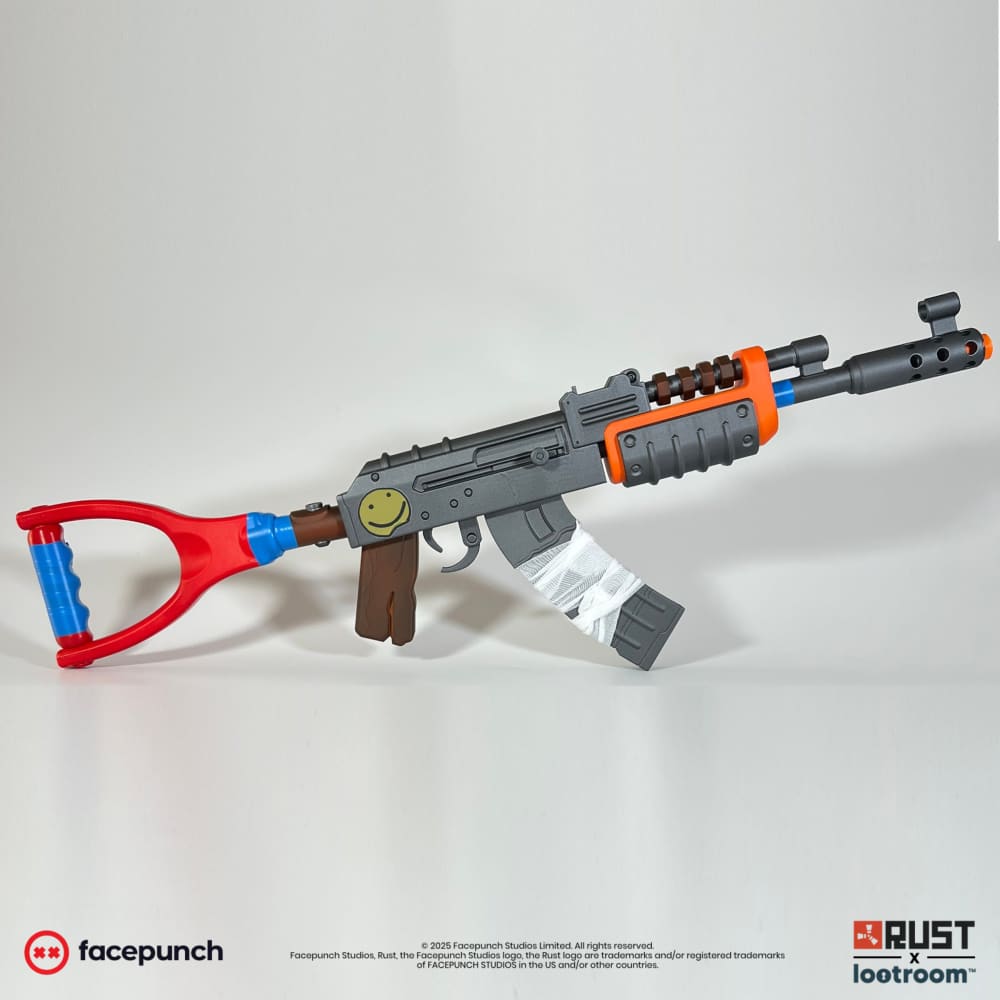 rust lifesize AK Assault Rifle skin prop cosplay gaming room decoration