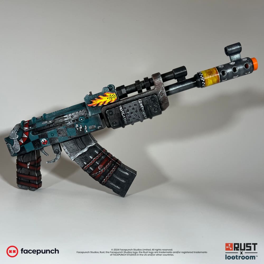 rust lifesize assault rifle ar ak gearlord skin prop cosplay gaming room decoration