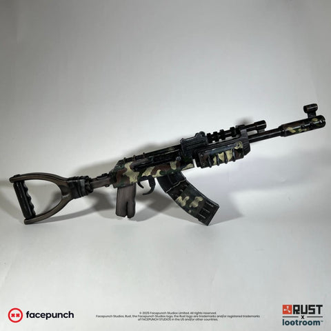 rust lifesize assault rifle ar ak military camo skin prop cosplay gaming room decoration