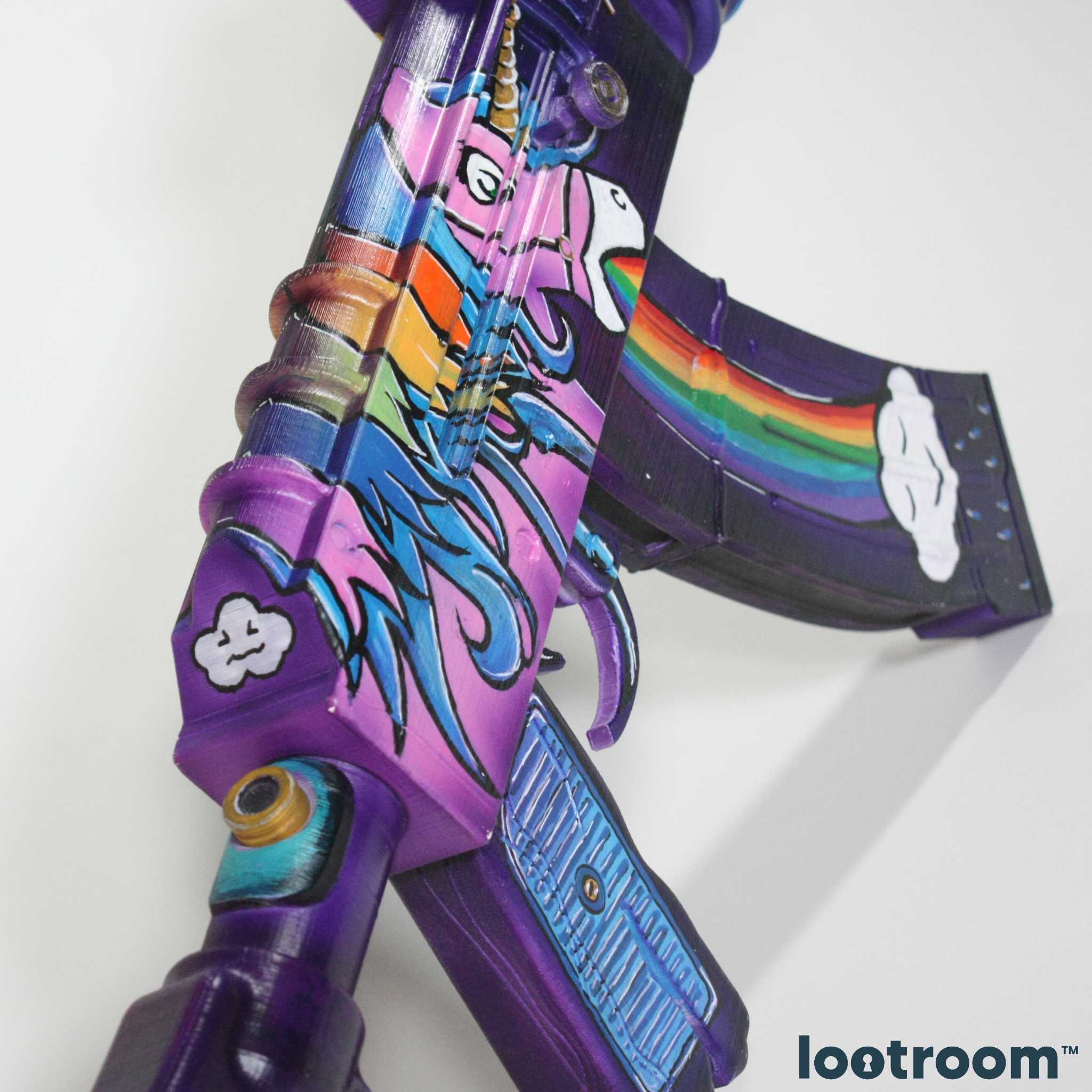 rust lifesize assault rifle ar ak rainbow pony skin prop cosplay