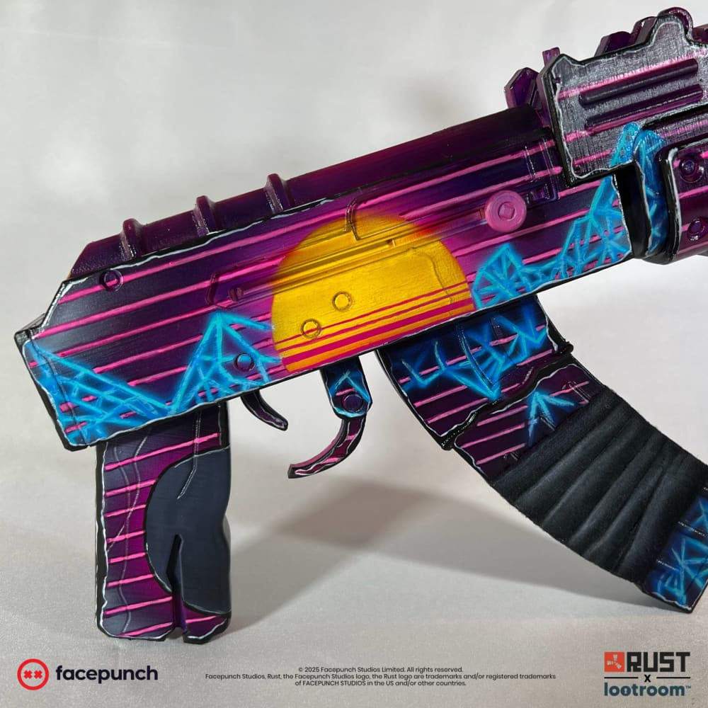 Rust Assault Rifle AK | Retrowave Skin | Lifesize | cosplay gamer gift