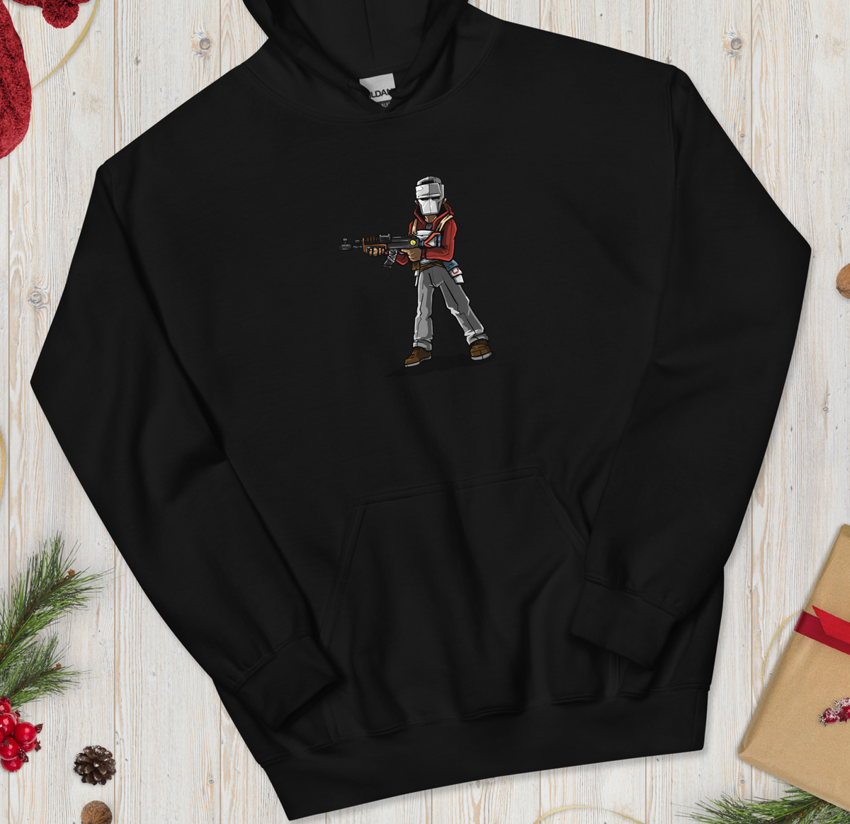 Rust Comic Fullgear unisex hoodie in black with the fullgear comic print