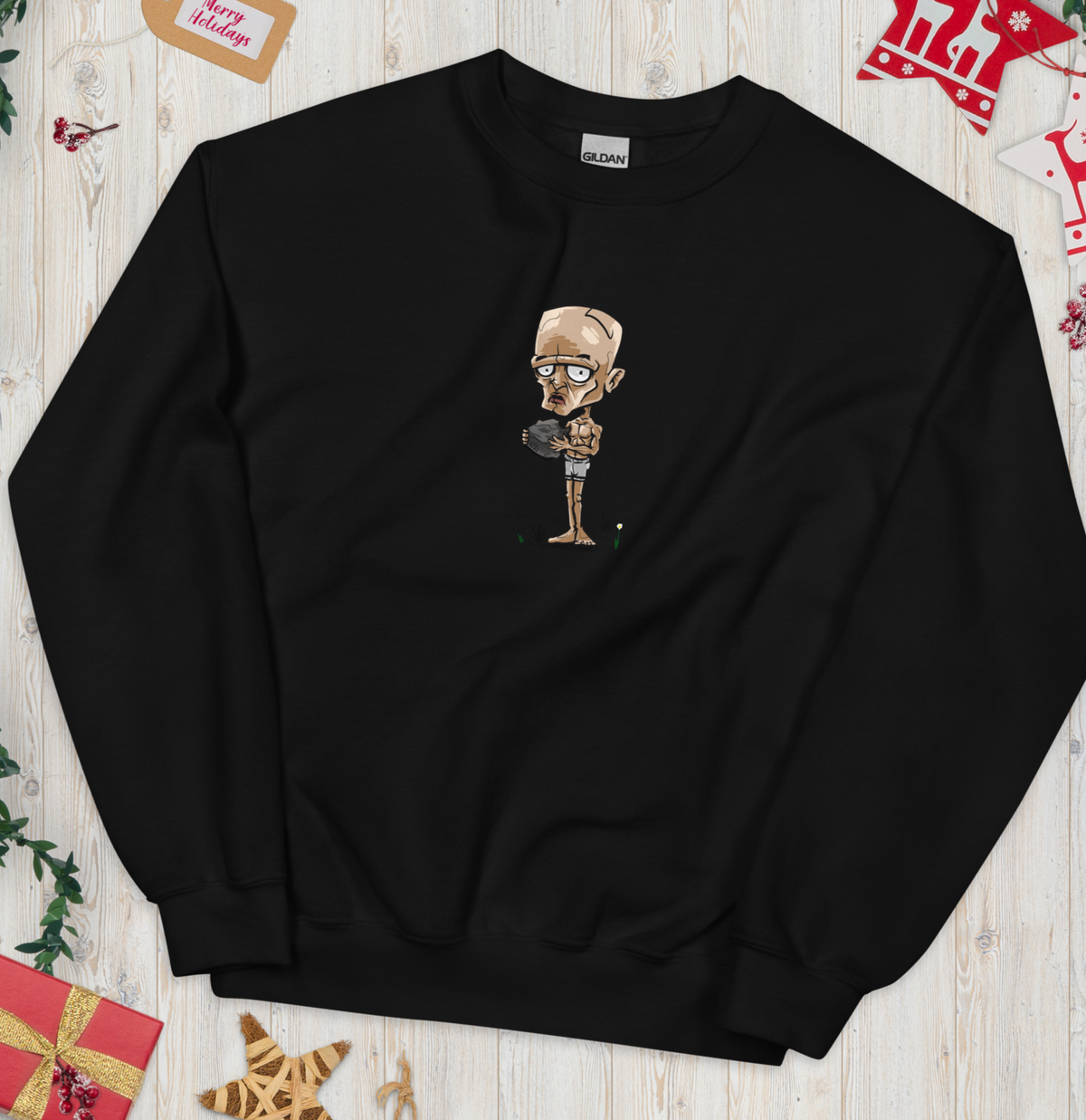 Rust Comic New Player sweatshirt in black with the fresh-spawn comic print