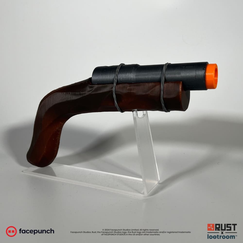 rust pistol stand clear acrylic official merchandise display