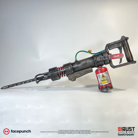 rust lifesize jackhammer gameroom decoration prop cosplay