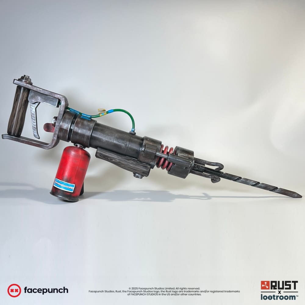 rust lifesize jackhammer gameroom decoration prop cosplay