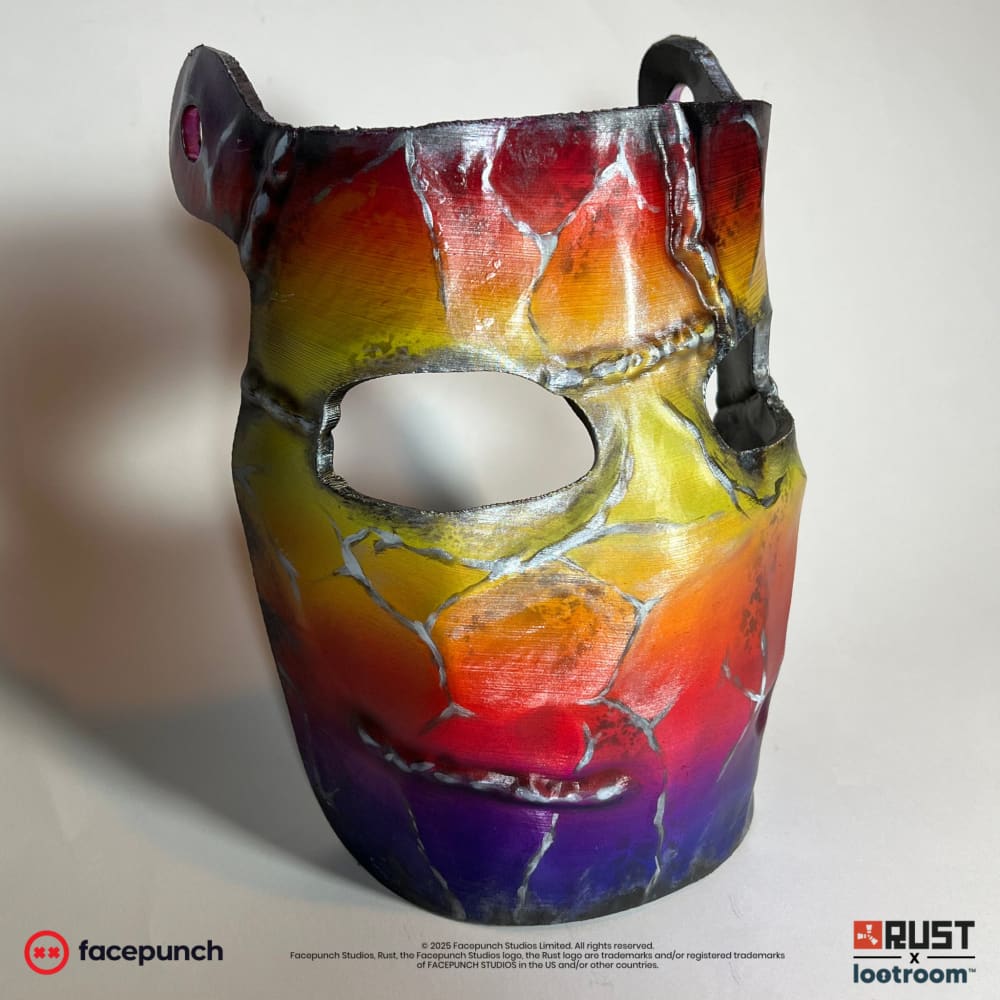 Rust Facemask | Tempered Skin | Lifesize | cosplay gamer gift